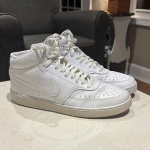 Nike Men's All-White High-Top Sneakers